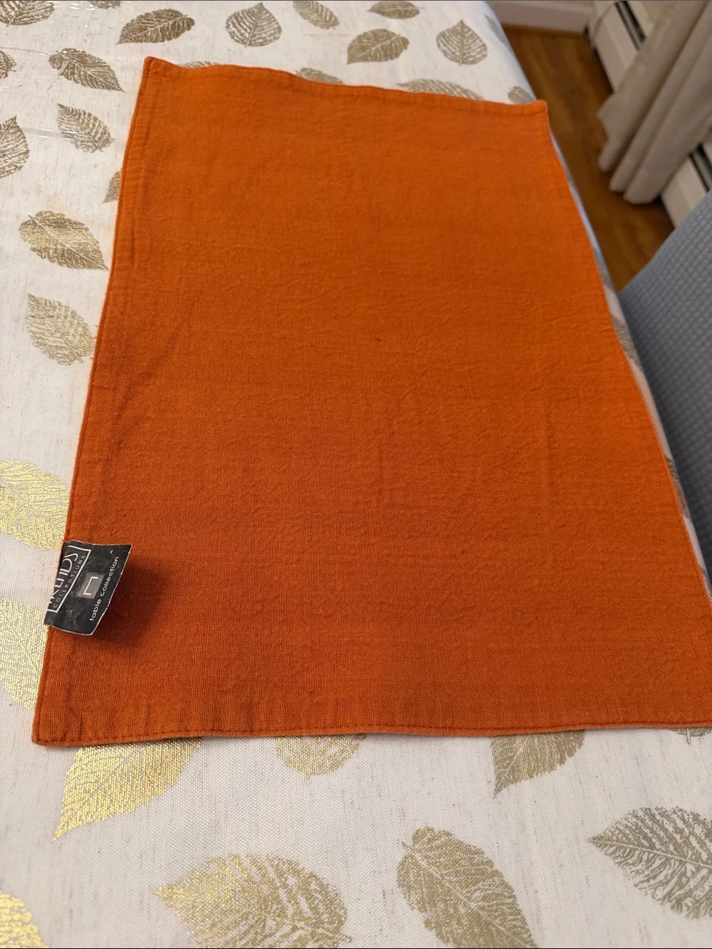 Orange Plaid Fall Cotton Placemats set of 8
